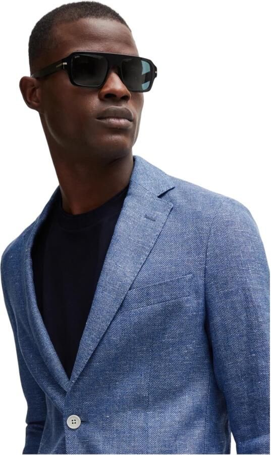 Hugo Boss Verfijnde Slim Fit Jas met Micro Patroon Blue Heren - Foto 2