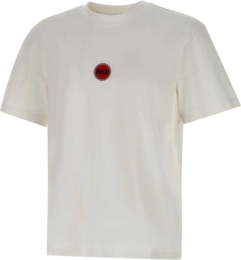 Hugo Boss Witte Katoenen T-shirt Dercho White Heren
