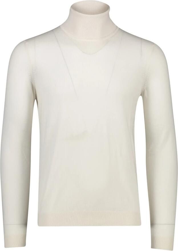 Boss Slanke fit maagdelijke wollen schildpad nek trui Wit Heren - Foto 5