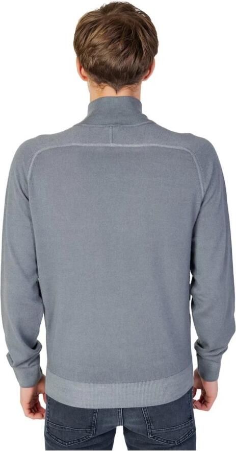 Hugo Boss Grijze Wollen Turtleneck Cardigan met Rits Gray Heren - Foto 4