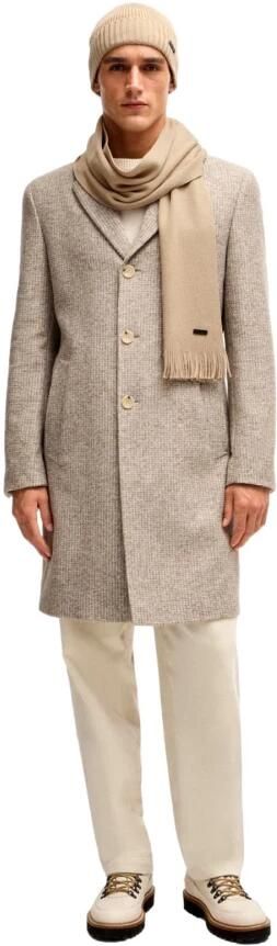 Boss Wollen sjaal met labelpatch model 'Albas' - Foto 3