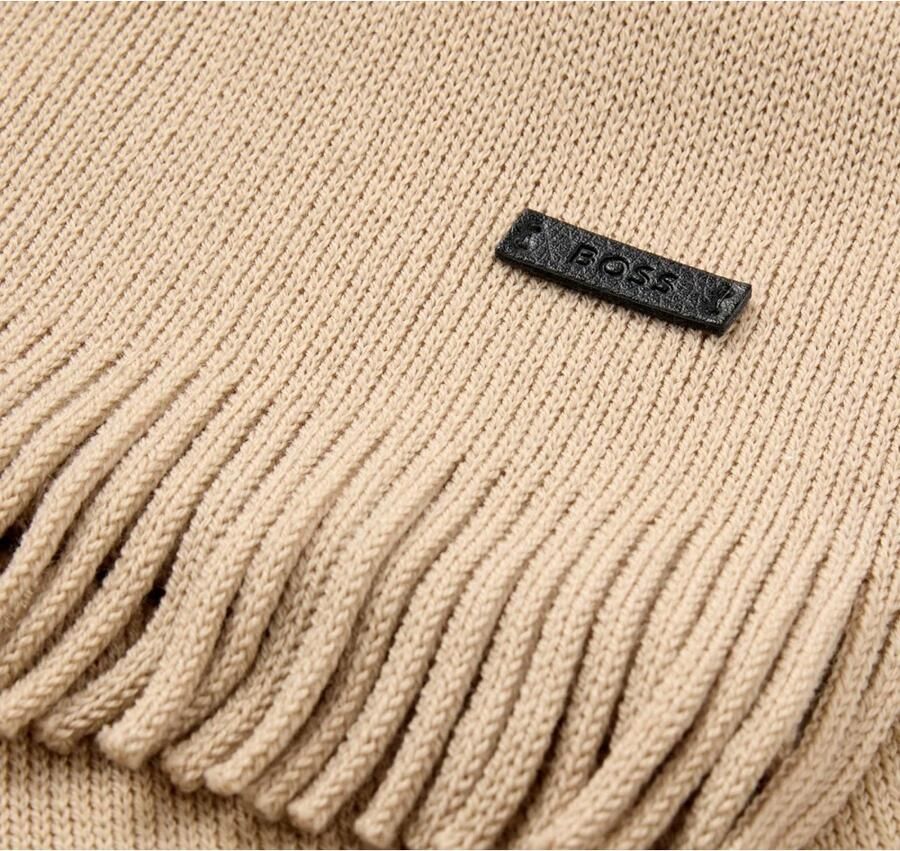 Boss Wollen sjaal met labelpatch model 'Albas'