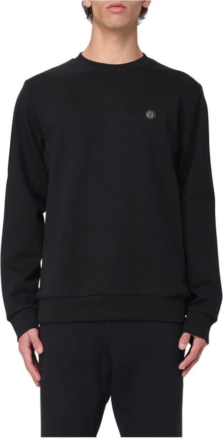 Hugo Boss Zwarte Katoenen Sweater met Ronde Hals Black Heren - Foto 8