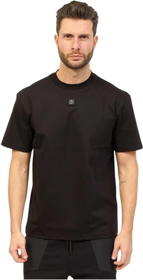 Hugo Boss Zachte Zwarte T-shirt met Verstoord Logo Black Heren - Foto 5