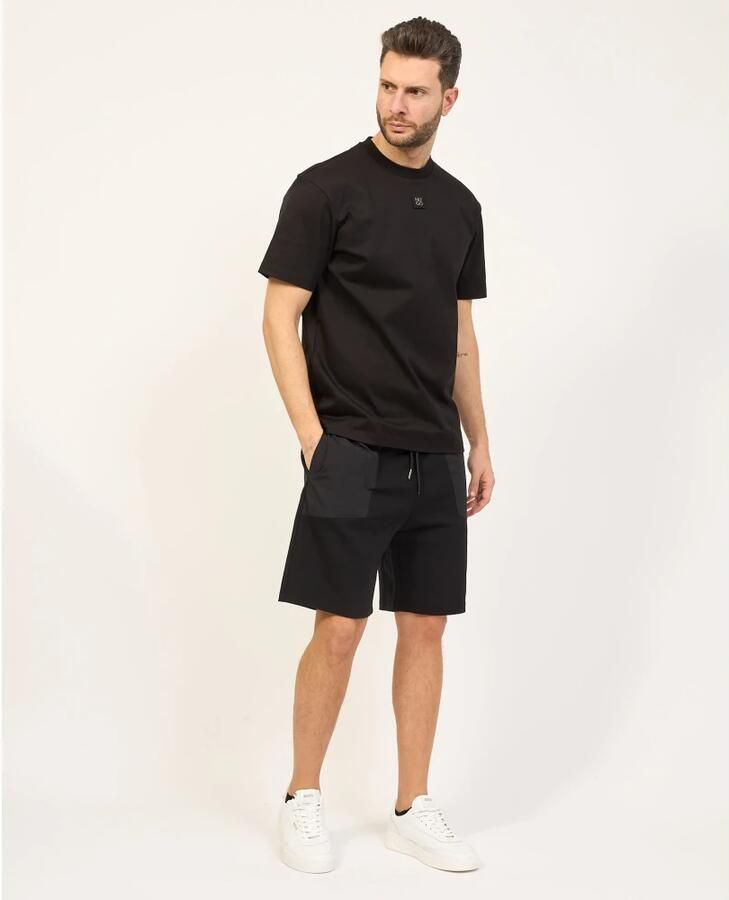Hugo Boss Zachte Zwarte T-shirt met Verstoord Logo Black Heren