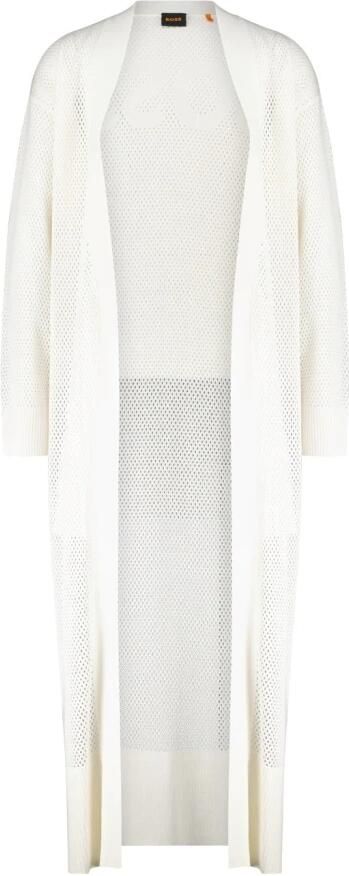 Boss Orange Lange cardigan met ajourpatroon model 'Fuzizi'