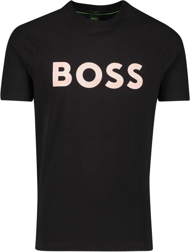 Hugo Boss Zwart Groen T-shirt Ronde Hals Black Heren