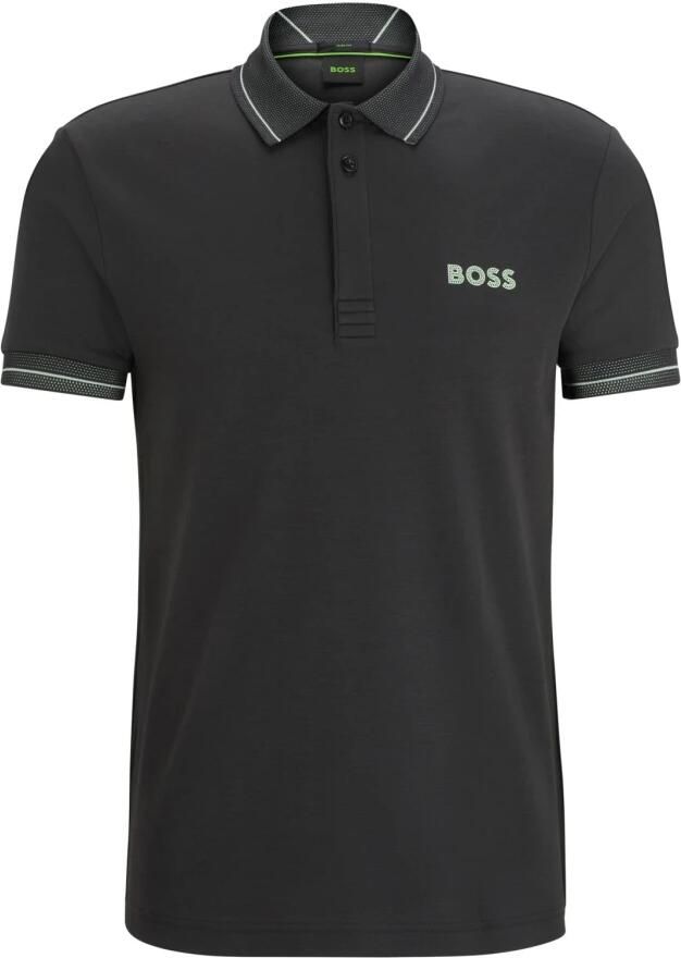 BOSS Green Poloshirt met labelprint model 'Paule'