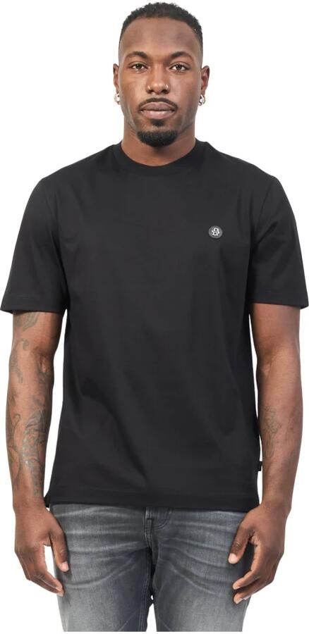 Hugo Boss Katoenen T-shirt met Front Logo Patch Black Heren - Foto 10
