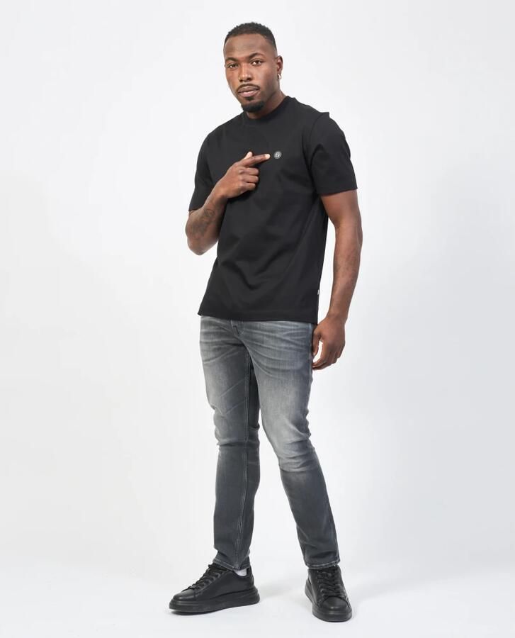 Hugo Boss Katoenen T-shirt met Front Logo Patch Black Heren - Foto 6