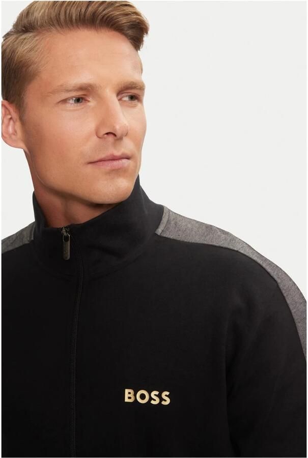 BOSS Sweatvest Tracksuit jacket met een ritssluiting bij de kraag