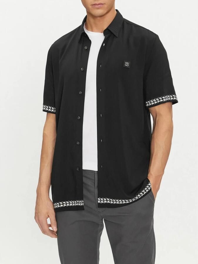 HUGO Straight fit vrijetijdsoverhemd van viscose model 'Ebor'