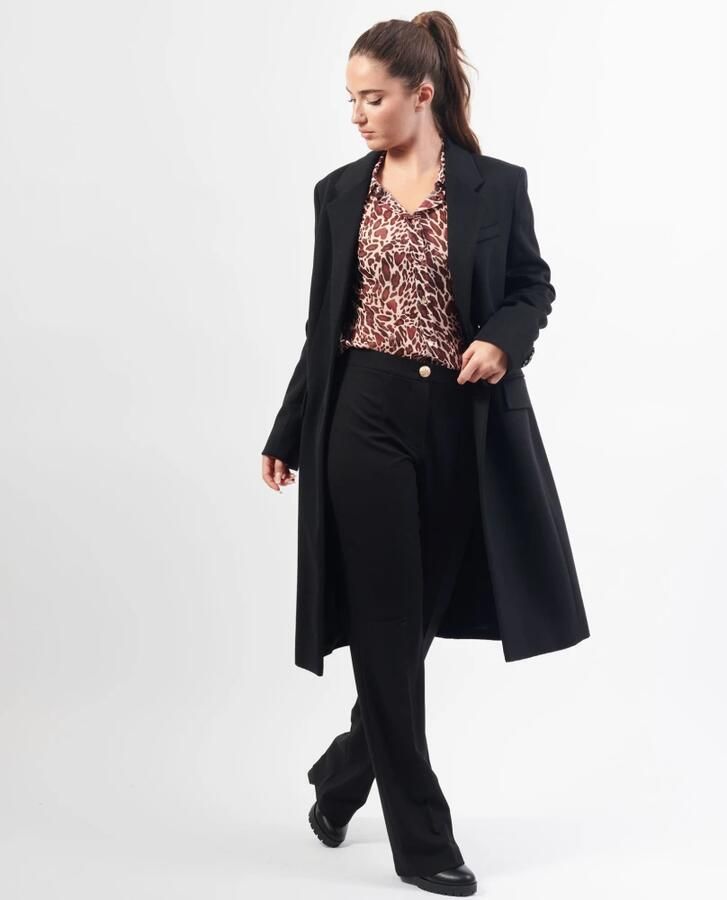 BOSS Black Women Lange wollen jas met knoopsluiting model 'Catara' - Foto 2