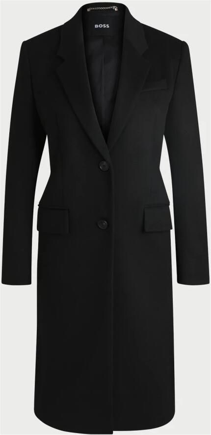 BOSS Black Women Lange wollen jas met knoopsluiting model 'Catara' - Foto 4