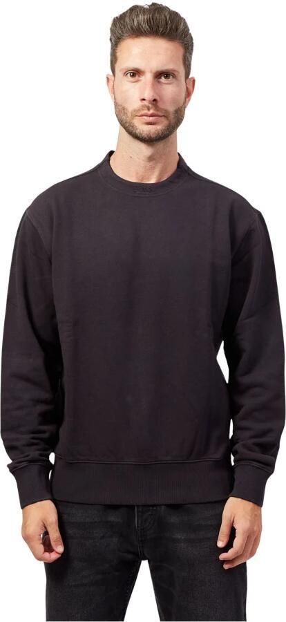 Hugo Boss Zwarte Katoenen Ronde Hals Geborduurde Trui Black Heren - Foto 6