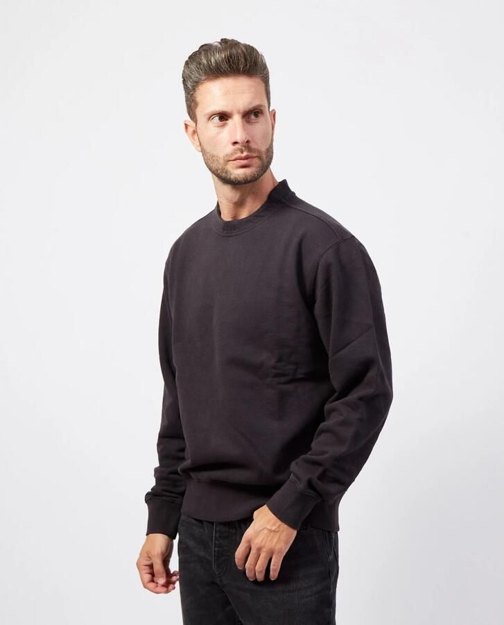 Hugo Boss Zwarte Katoenen Ronde Hals Geborduurde Trui Black Heren - Foto 2