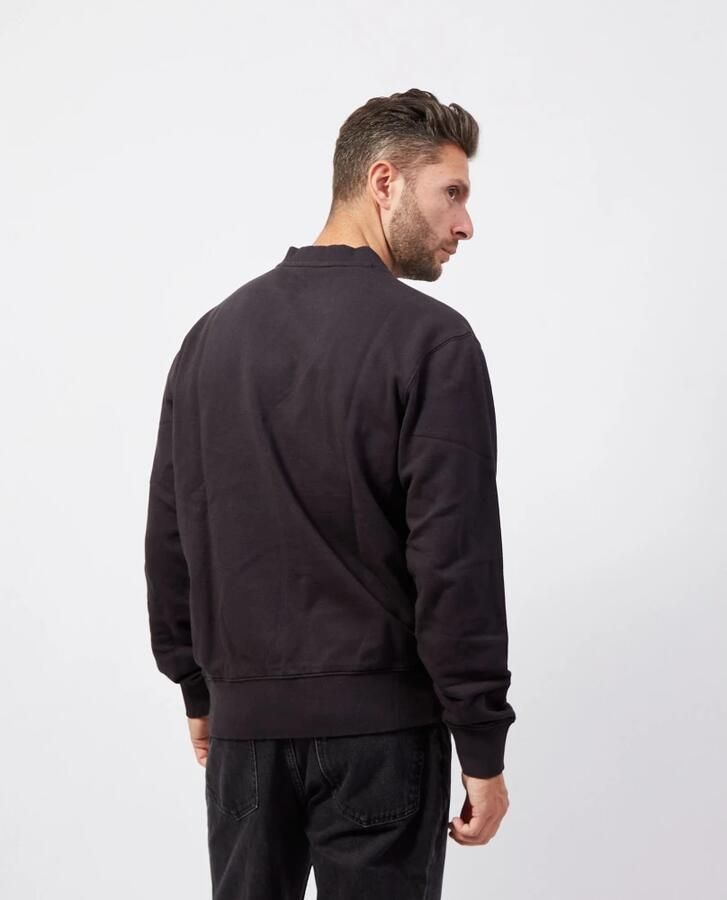 Hugo Boss Zwarte Katoenen Ronde Hals Geborduurde Trui Black Heren - Foto 3