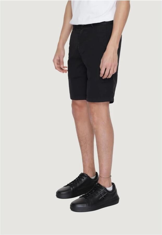 Hugo Boss Zwarte katoenen shorts met ritssluiting Black Heren