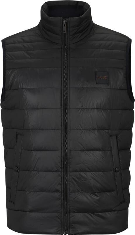 Hugo Boss Mouwloos vest met ritssluiting en logo-detail Black Heren
