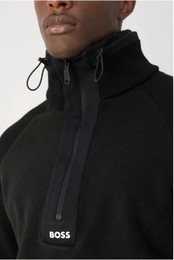 Hugo Boss Zwarte Polar Sweatshirt Zartic Stijl Black Heren