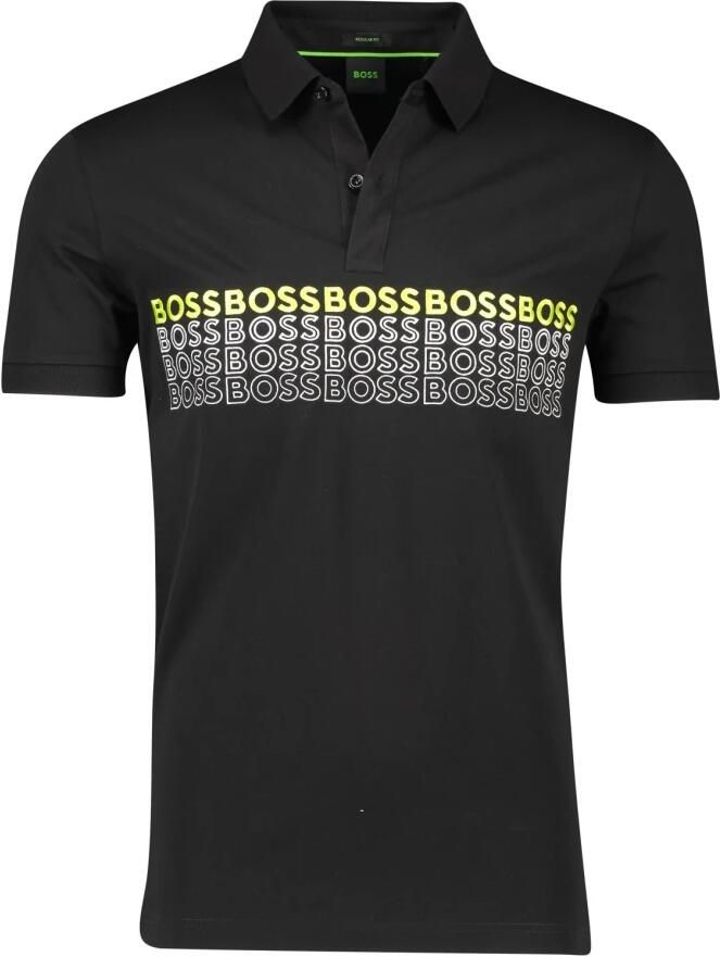BOSS Green Poloshirt met labelstitching model 'Pavel'