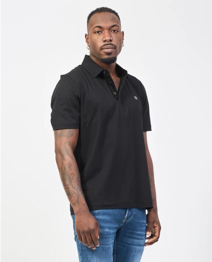 Hugo Boss Zwarte Polo Shirt met Monogram Patch Black Heren
