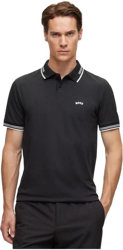 BOSS Green Slim fit poloshirt met contraststrepen model 'Paul Curved' - Foto 3