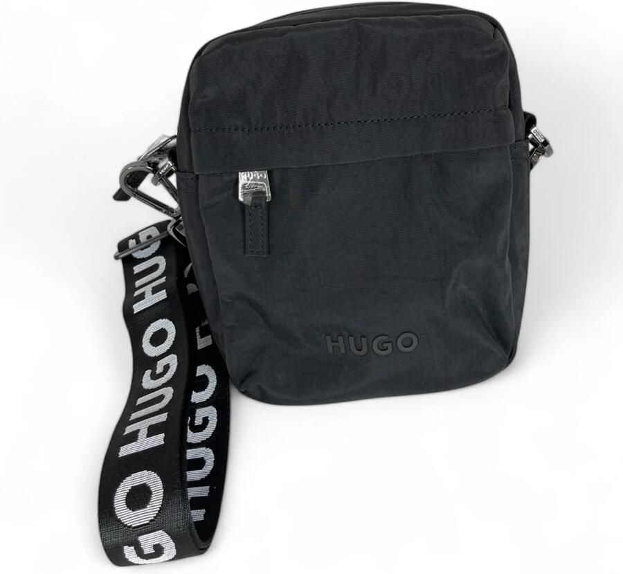 Hugo Boss Zwarte Reporter Tas met Rits voor Heren Black Dames