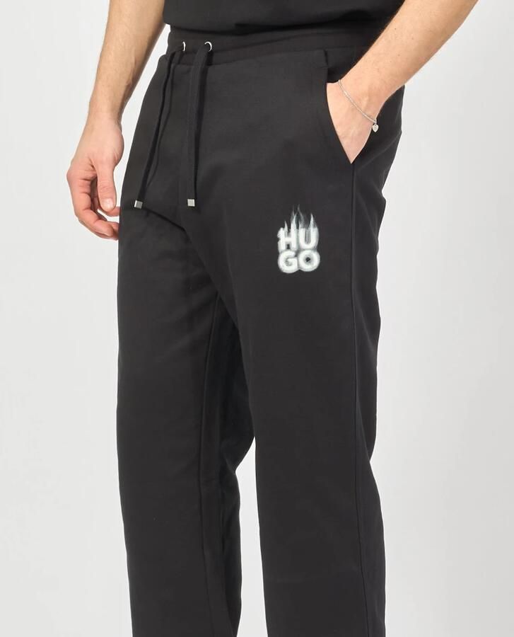 Hugo Boss Zwarte Sweater French Terry Relaxte Pasvorm Black Heren