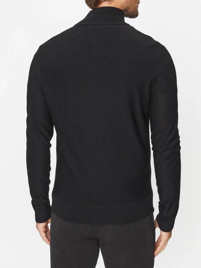 Hugo Boss Zwarte Cardigan met Lange Mouwen Rits en Geborduurd Logo Black Heren - Foto 4