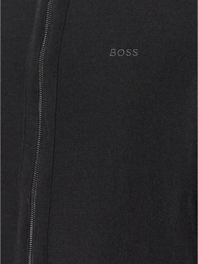 Hugo Boss Zwarte Cardigan met Lange Mouwen Rits en Geborduurd Logo Black Heren - Foto 2