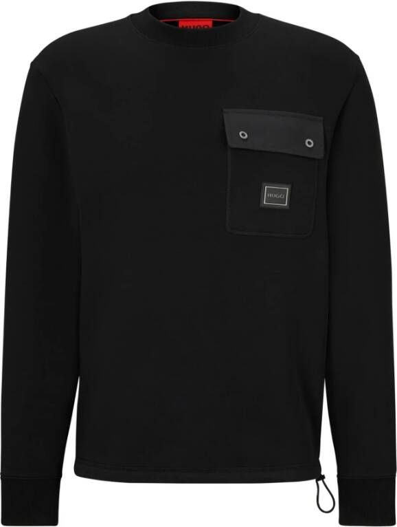 Hugo Boss Casual Sweatshirt met Logo Applicatie Black Heren