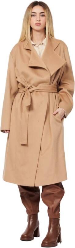 Hugo Boss Jas met riem Beige Dames