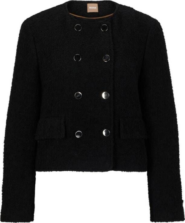 Hugo Boss Jesetta Tweed Jas Black Dames