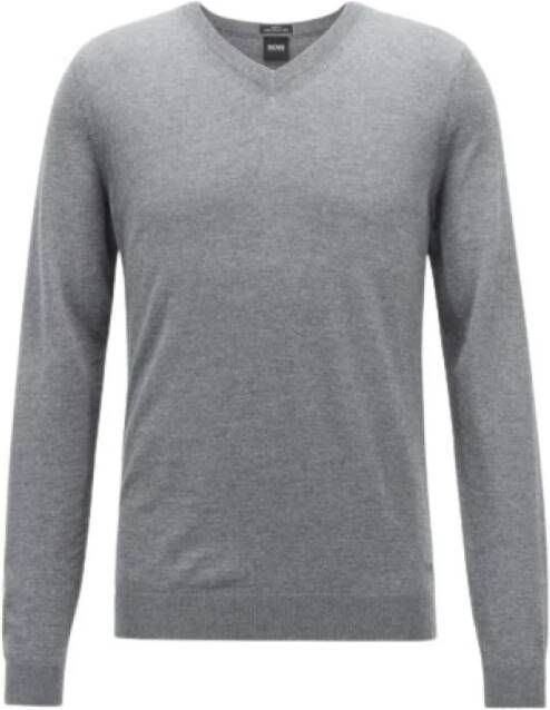 Hugo Boss Gebreide kleding met V-hals Grijs Heren