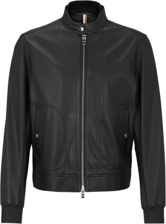 Hugo Boss Leather Jackets Zwart Heren