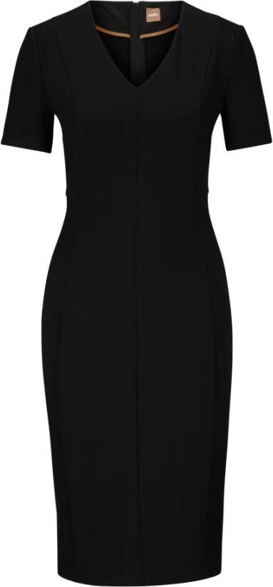 BOSS Black Women Knielange jurk met deelnaden model 'Damaisa'