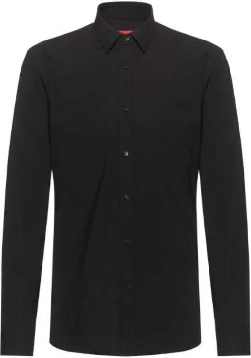 Hugo Boss Normaal Overhemd Zwart Heren