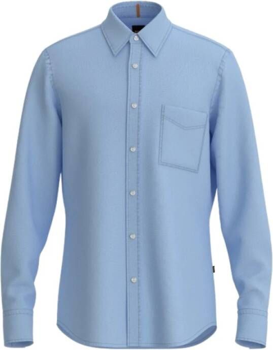 Hugo Boss Normaal shirt Blauw Heren