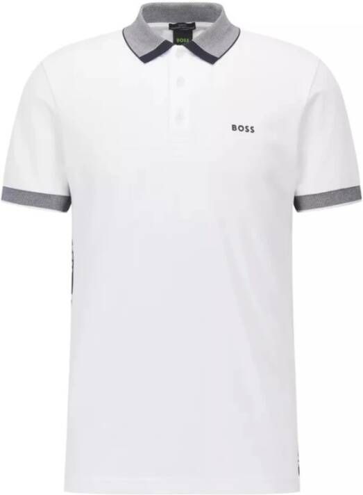 Boss Paule Tape Polo Shirt White- Heren White