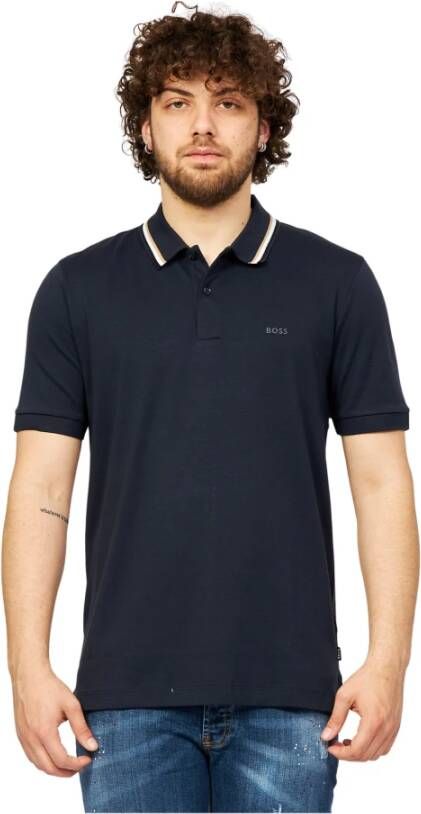 Hugo Boss Korte Mouw Donkerblauwe Poloshirt Blue Heren