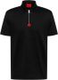 Hugo Boss Heren Polo Shirt met Ritssluiting en Rood Logo Black Heren - Thumbnail 1
