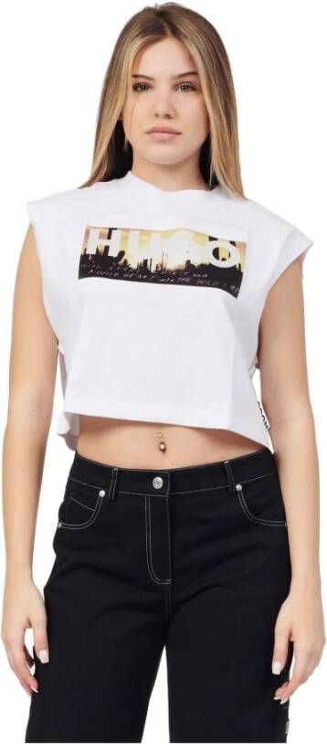 Hugo Boss Stijlvol T-shirt voor mannen White Dames
