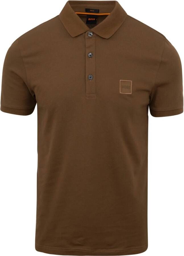 Hugo Boss Bruine poloshirt met korte mouw Brown Heren