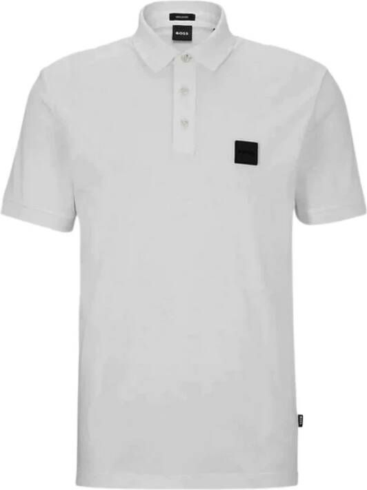 Hugo Boss Regular Fit Polo Shirt met Metalen Logo White Heren
