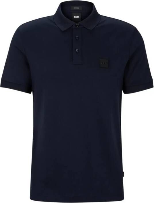 Hugo Boss Regular Fit Polo Shirt met Metalen Logo Zwart Heren