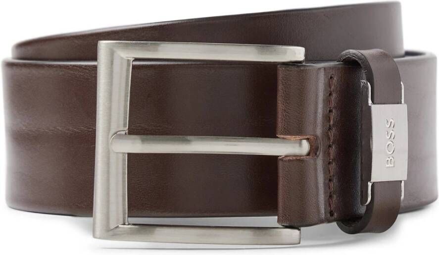 Boss Leren riem Connio zilverkleurige sluiting & logo-tekst op de lus - Foto 5