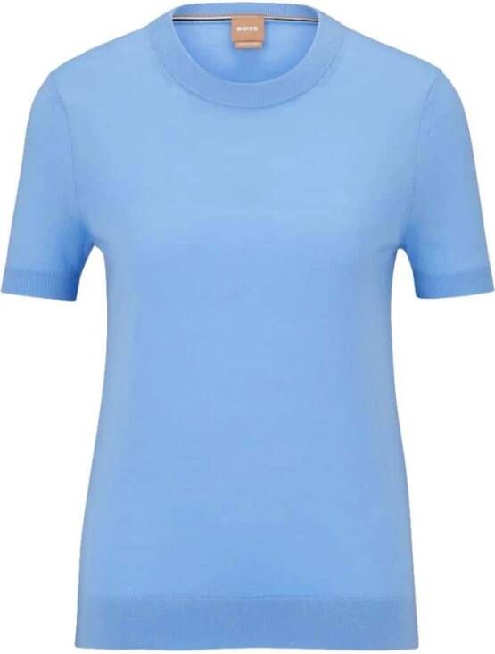 Hugo Boss Round-neck Knitwear Blauw Dames