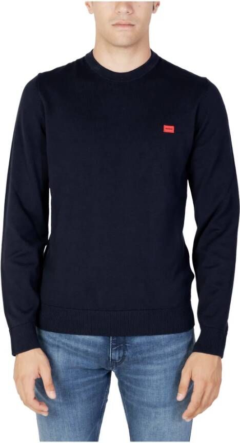 Hugo Boss Round-neck Knitwear Blauw Heren