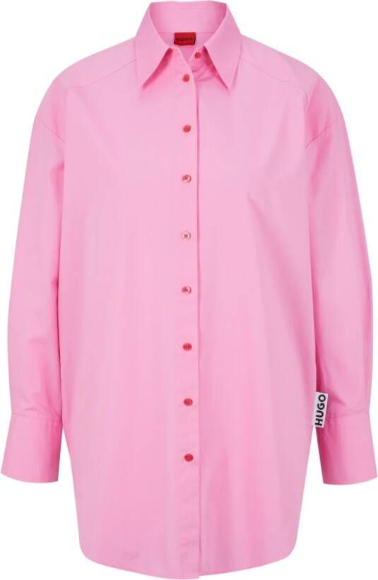 HUGO Lange blouse met overhemdkraag model 'Ennia'